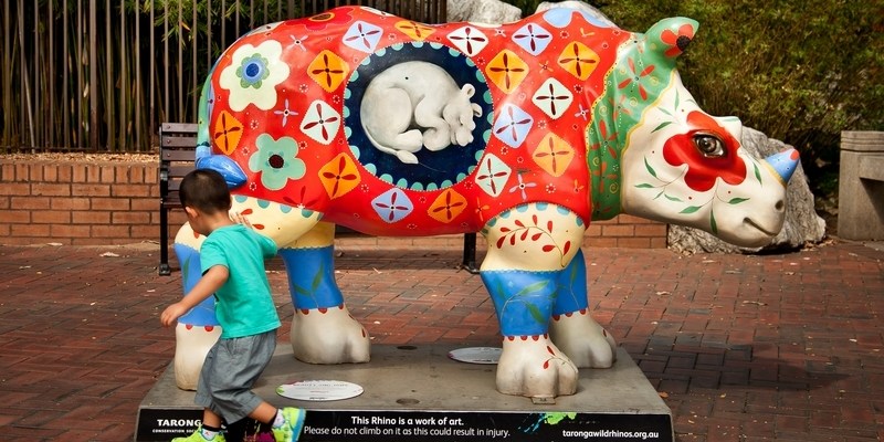 Выставка скульптер носорогов в Сиднее
