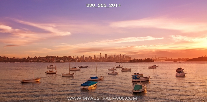 Сиднейский залив на закате