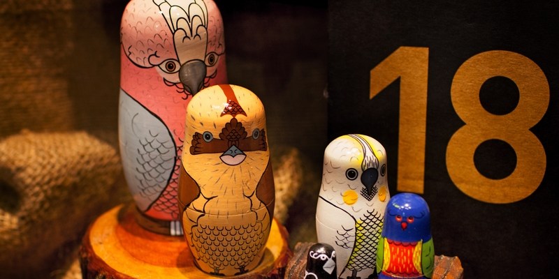 Австралийские матрешки в виде австралийских птиц